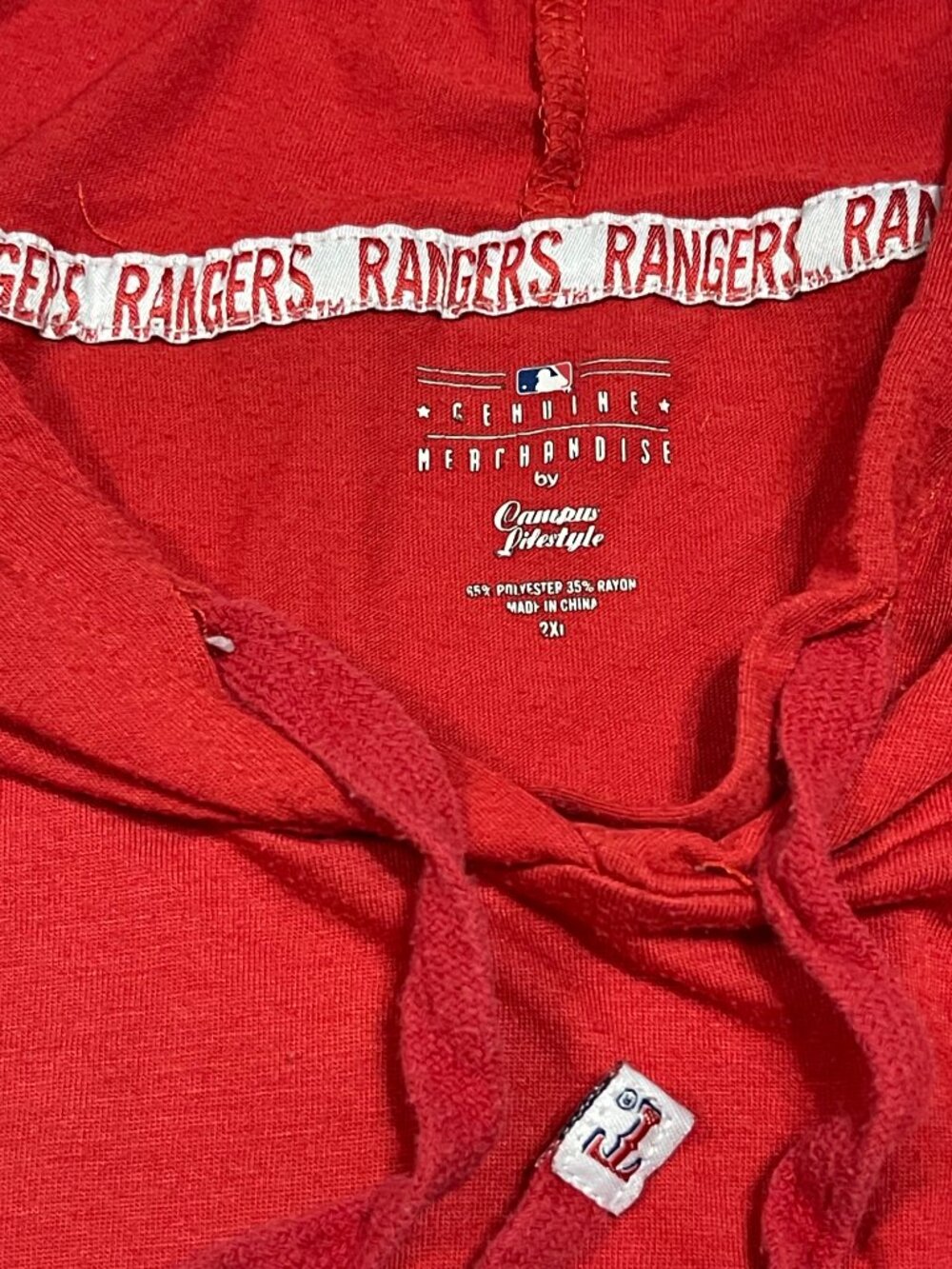 Texas Rangers Ultra Lightweight Fashion Hoodie, Red, Size 2XL - Picture 5 of 8